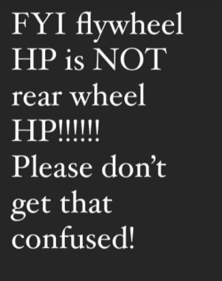 Flywheel hp store to wheel hp